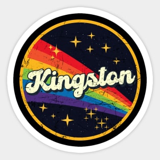 Kingston // Rainbow In Space Vintage Grunge-Style Sticker